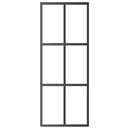 Schiebetür ESG-Glas und Aluminium 76x205 cm Schwarz