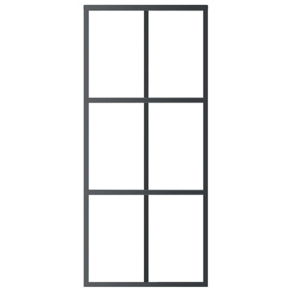 Schiebetür ESG-Glas und Aluminium 90x205 cm Schwarz