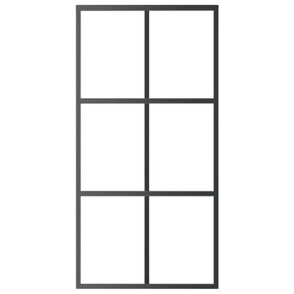 Schiebetür ESG-Glas und Aluminium 102x205 cm Schwarz
