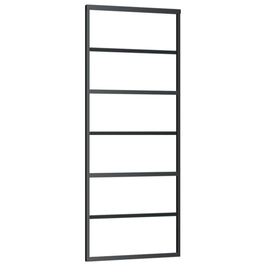 Schiebetür ESG-Glas und Aluminium 76x205 cm Schwarz
