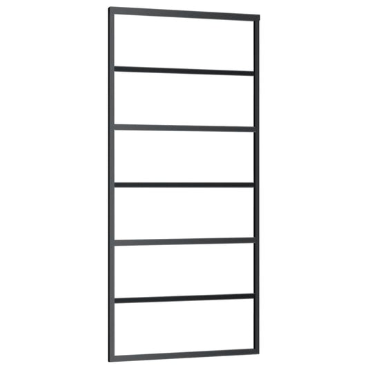 Schiebetür ESG-Glas und Aluminium 90x205 cm Schwarz