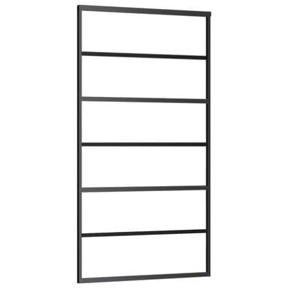 Schiebetür ESG-Glas und Aluminium 102x205 cm Schwarz