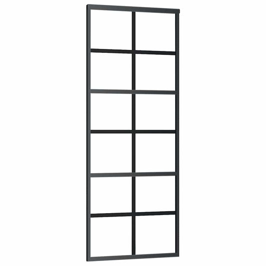 Schiebetür ESG-Glas und Aluminium 76x205 cm Schwarz