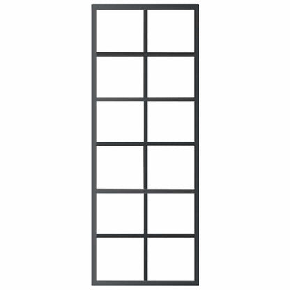 Schiebetür ESG-Glas und Aluminium 76x205 cm Schwarz