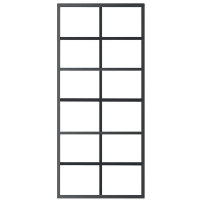 Schiebetür ESG-Glas und Aluminium 90x205 cm Schwarz