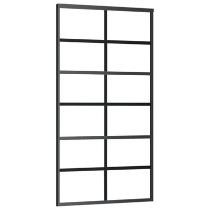 Schiebetür ESG-Glas und Aluminium 102x205 cm Schwarz