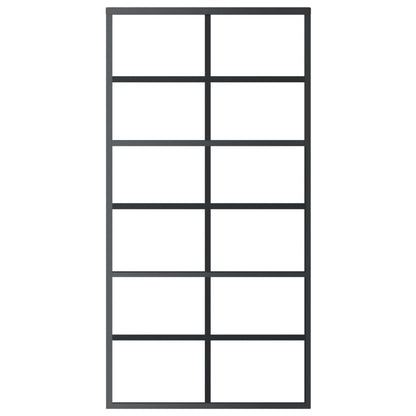Schiebetür ESG-Glas und Aluminium 102x205 cm Schwarz