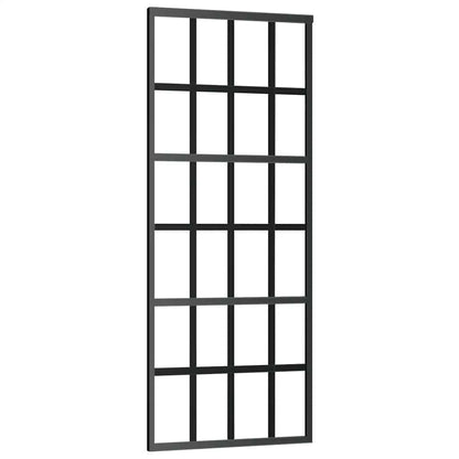 Schiebetür ESG-Glas und Aluminium 76x205 cm Schwarz