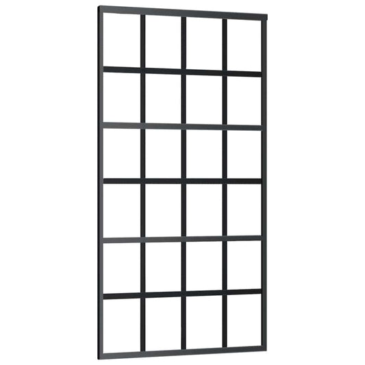 Schiebetür ESG-Glas und Aluminium 102x205 cm Schwarz