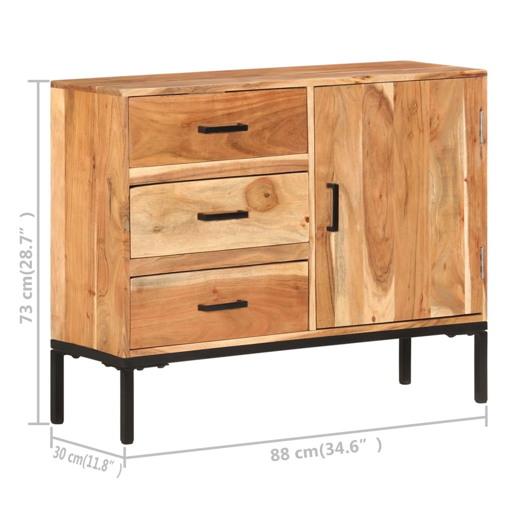 Sideboard 88x30x73 cm Akazie Massivholz
