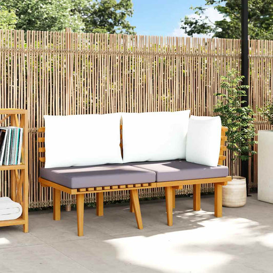 2-tlg. Garten-Lounge-Set mit Kissen Massivholz Akazie