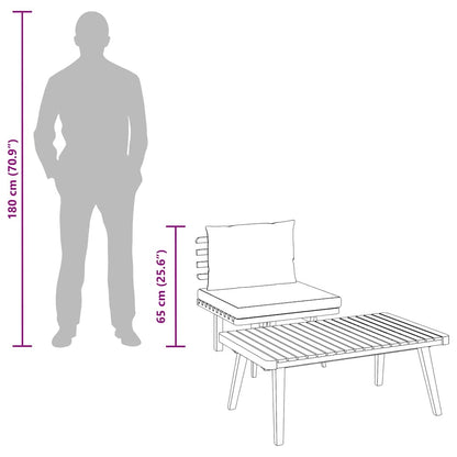2-tlg. Garten-Lounge-Set mit Kissen Massivholz Akazie