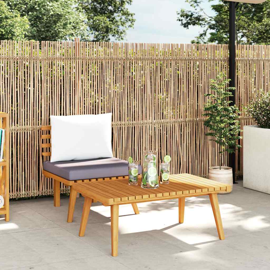 2-tlg. Garten-Lounge-Set mit Kissen Massivholz Akazie