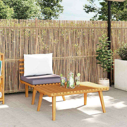 2-tlg. Garten-Lounge-Set mit Kissen Massivholz Akazie