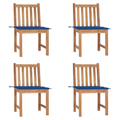 Gartenstühle 4 Stk. mit Kissen Massivholz Teak