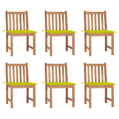 Gartenstühle 6 Stk. mit Kissen Massivholz Teak