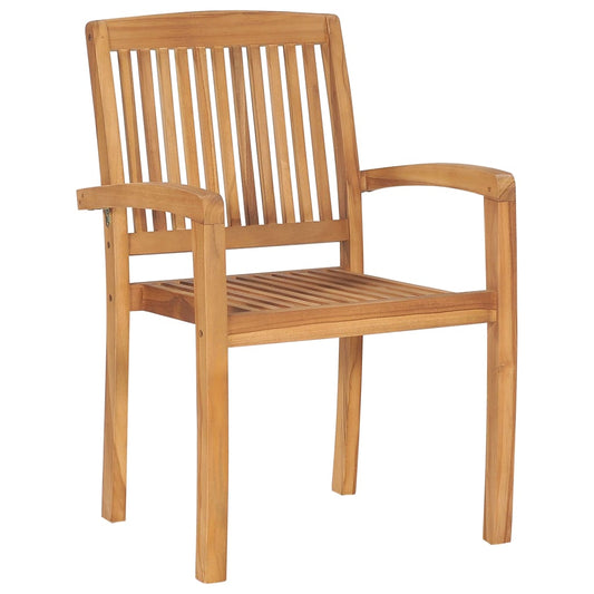 Stapelbare Gartenstühle 6 Stk. Massivholz Teak