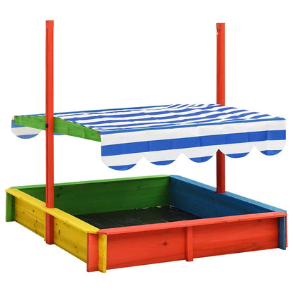 Sandkasten mit Verstellbarem Dach Tannenholz Mehrfarbig UV50