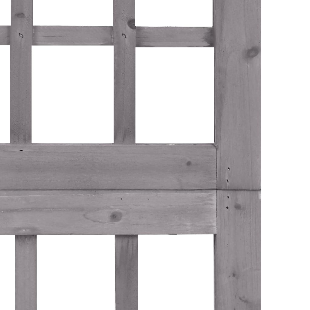 Spalier/Paravent 3-teilig Massivholz Tanne Grau 121x180 cm
