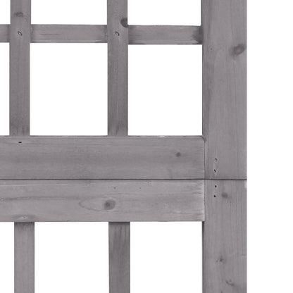 Spalier/Paravent 4-teilig Massivholz Tanne Grau 161x180 cm