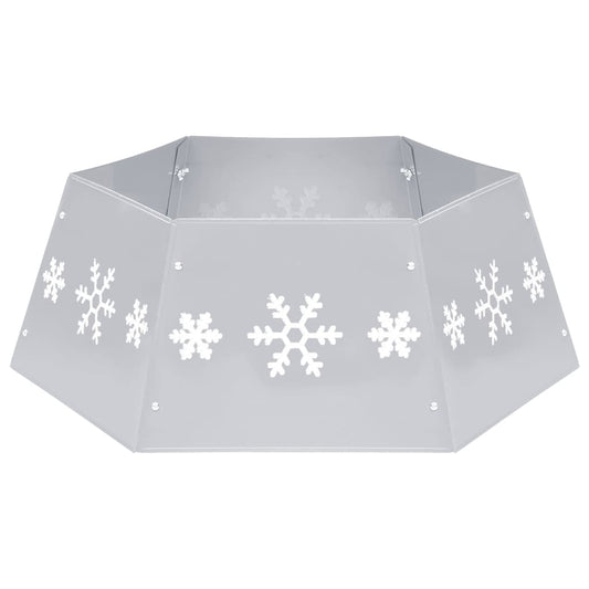 Weihnachtsbaumrock Silbern und Weiß Ø68x25 cm