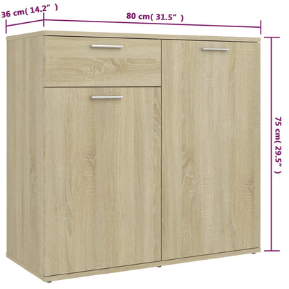 Skænk Sonoma Eg 160x36x75 cm Træ Materiale