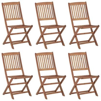 Klappbare Gartenstühle 6 Stk. mit Kissen Massivholz Akazie
