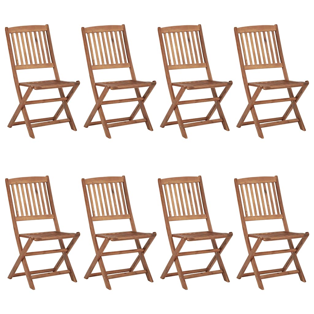 Klappbare Gartenstühle 8 Stk. mit Kissen Massivholz Akazie