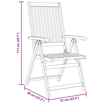Klappbare Gartenstühle 8 Stk. Massivholz Akazie