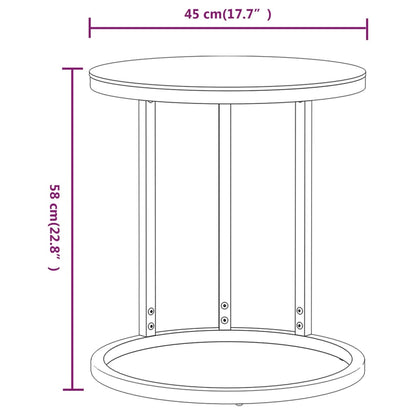 Beistelltisch Golden und Schwarz 45 cm Hartglas