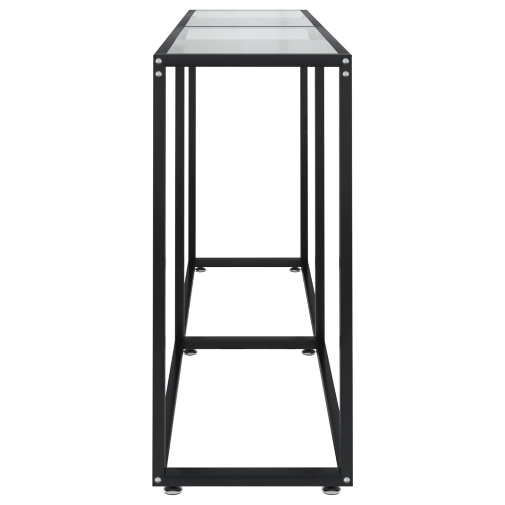 Konsolbord Transparent 160x35x75,5 cm Hærdet glas