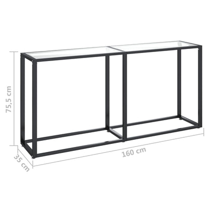 Konsolbord Transparent 160x35x75,5 cm Hærdet glas