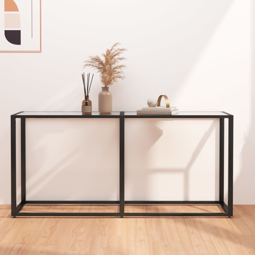Konsolbord Transparent 160x35x75,5 cm Hærdet glas