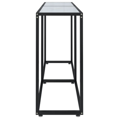 Konsolbord Hvid Marmorlook 160x35x75,5 cm Hærdet glas