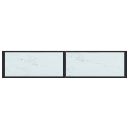 Konsolbord Hvid Marmorlook 160x35x75,5 cm Hærdet glas