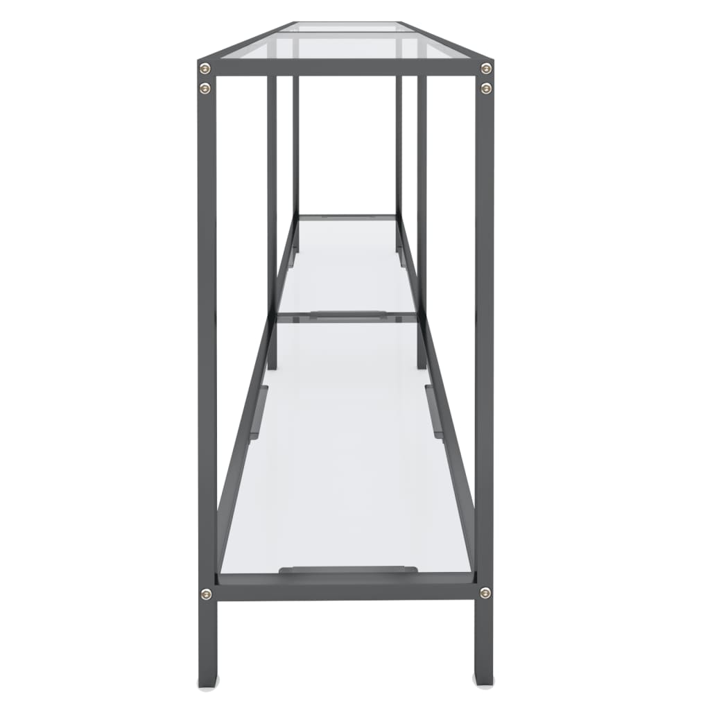Konsolbord Transparent 160x35x75,5 cm Hærdet glas