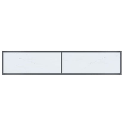 Konsolentisch Weiß 180x35x75,5 cm Hartglas