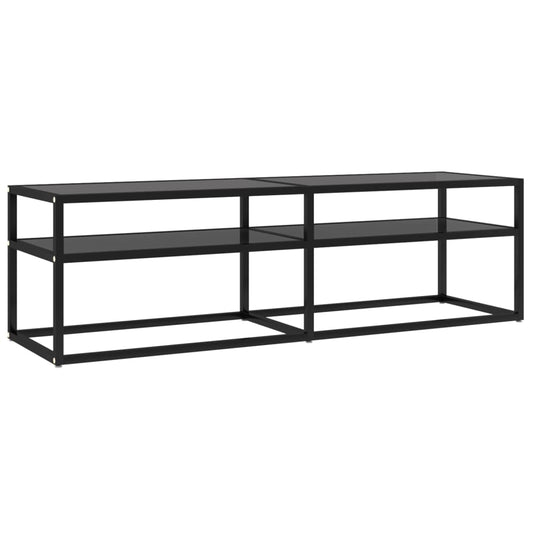 TV-skab Sort 140x40x40,5 cm Hærdet glas