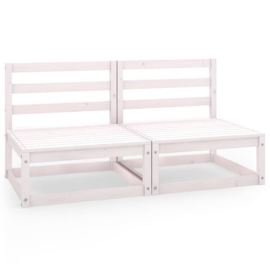 Gartensofa 2-Sitzer Weiß Massivholz Kiefer