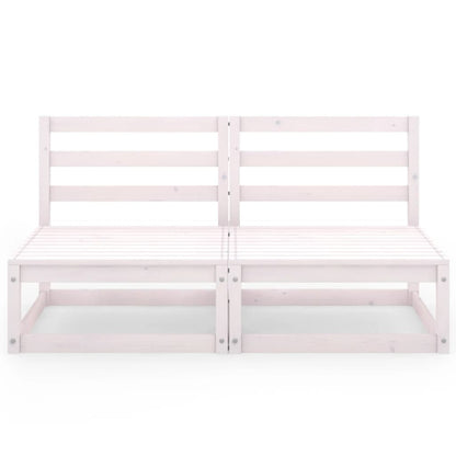 Gartensofa 2-Sitzer Weiß Massivholz Kiefer