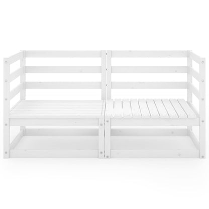 Gartensofa 2-Sitzer Weiß Massivholz Kiefer