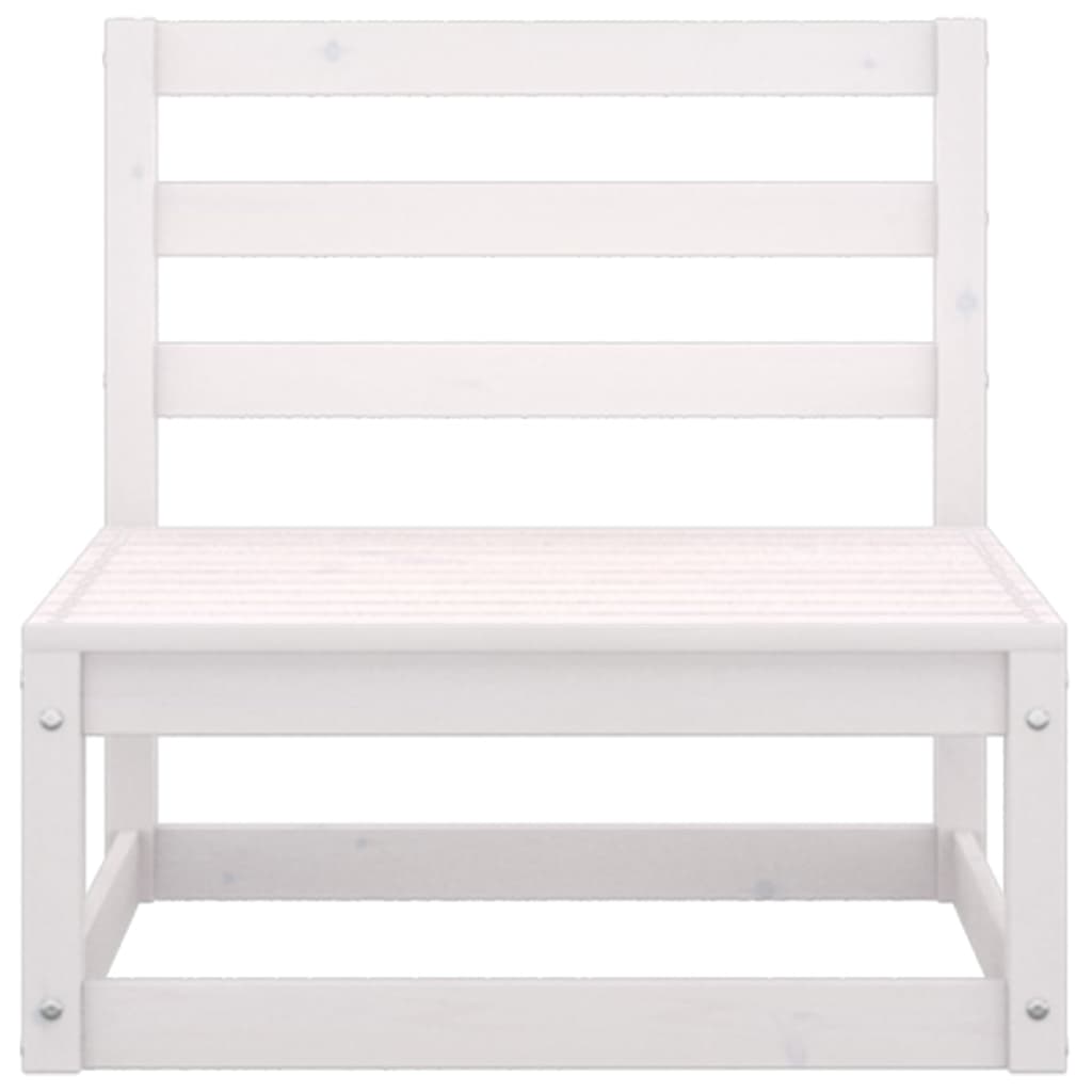 Outdoor-Sofa 4-Sitzer Weiß Massivholz Kiefer