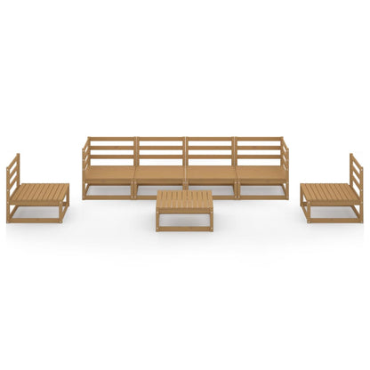 7-tlg. Garten-Lounge-Set Honigbraun Massivholz Kiefer