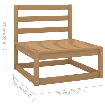 9-tlg. Garten Lounge Set Honigbraun Massivholz Kiefer