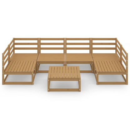 7-tlg. Garten-Lounge-Set Massivholz Kiefer