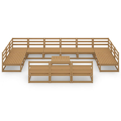 14-tlg. Garten-Lounge-Set Massivholz Kiefer