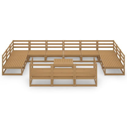 14-tlg. Garten-Lounge-Set Massivholz Kiefer