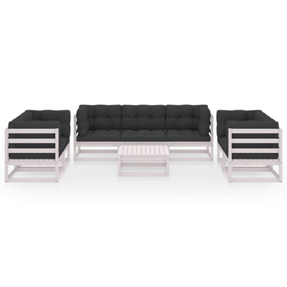 8-tlg. Garten-Lounge-Set mit Kissen Kiefer Massivholz