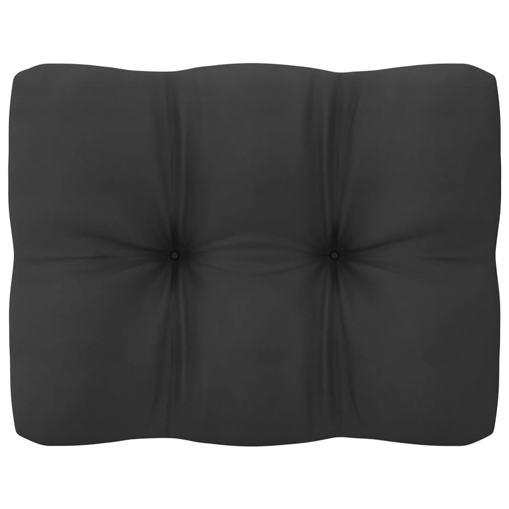 10-tlg. Garten-Lounge-Set mit Kissen Schwarz Massivholz Kiefer
