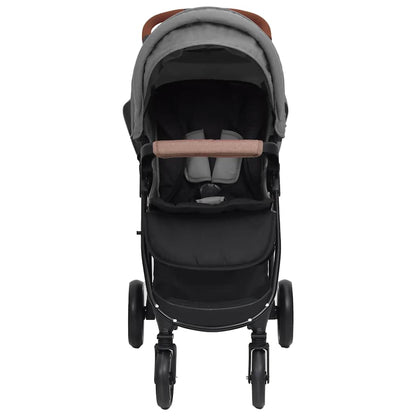 2-in-1 Kinderwagen Hellgrau Stahl